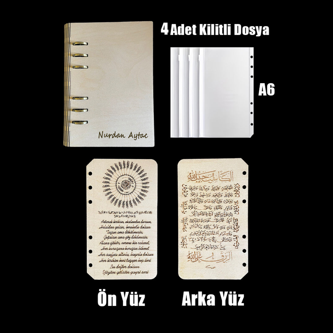 Kişiye Özel Bereket Ajandası – El Yapımı Ahşap Kapaklı Özel Defter